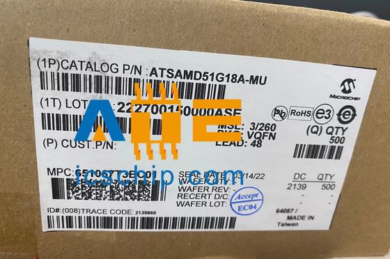 میکروکنترلرهای 8 بیتی ATXMEGA64D4-MH - MCU 64KB FL,2KB EE,4KB SRAM 1.6-3.6V